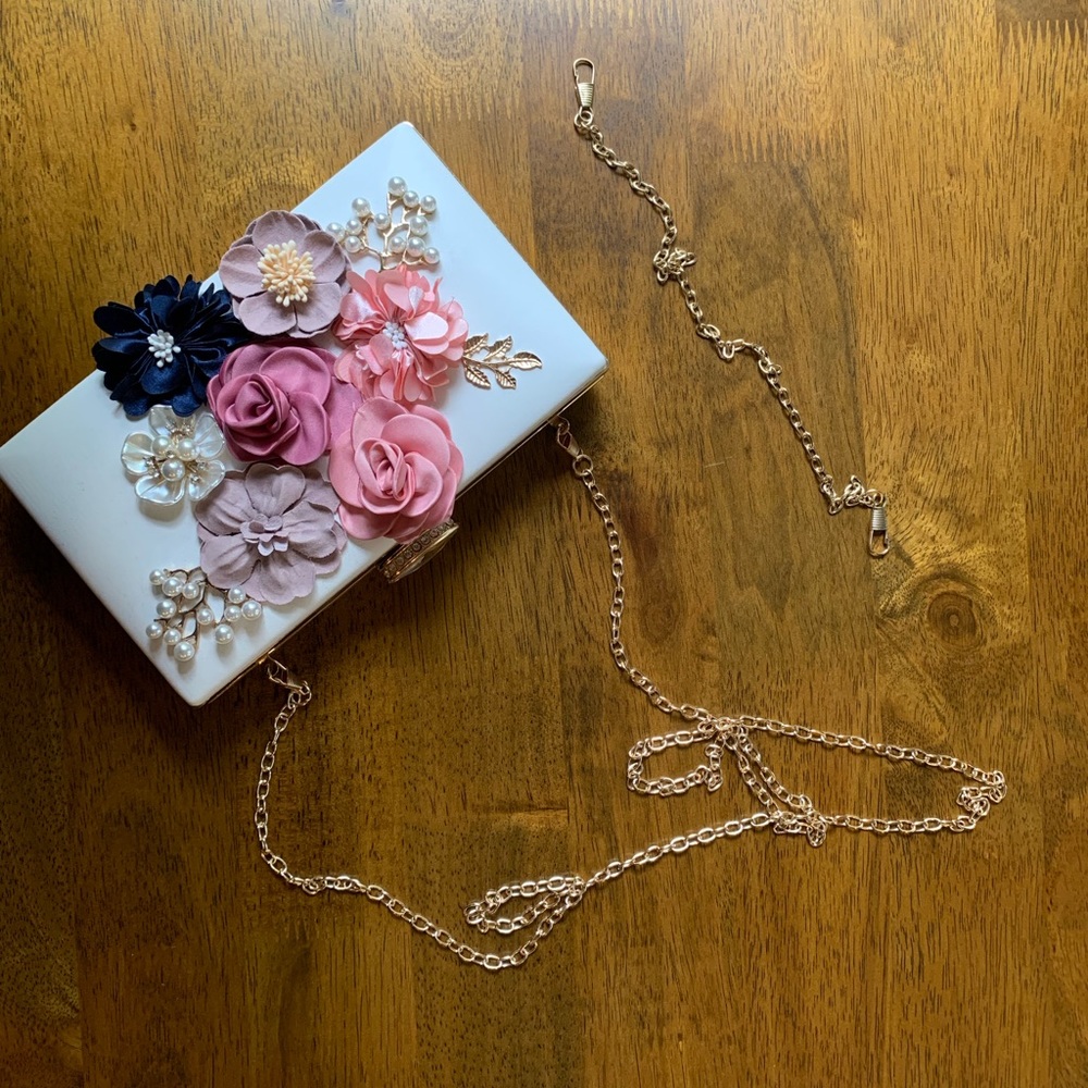 Floral & Pearl Formal Clutch